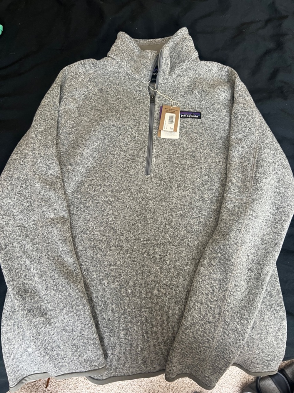Patagonia Women’s Better Sweater 1/4 zip, Burch white large- new with tags